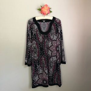 Essentials by ABS Dress Paisley Shift Sz L